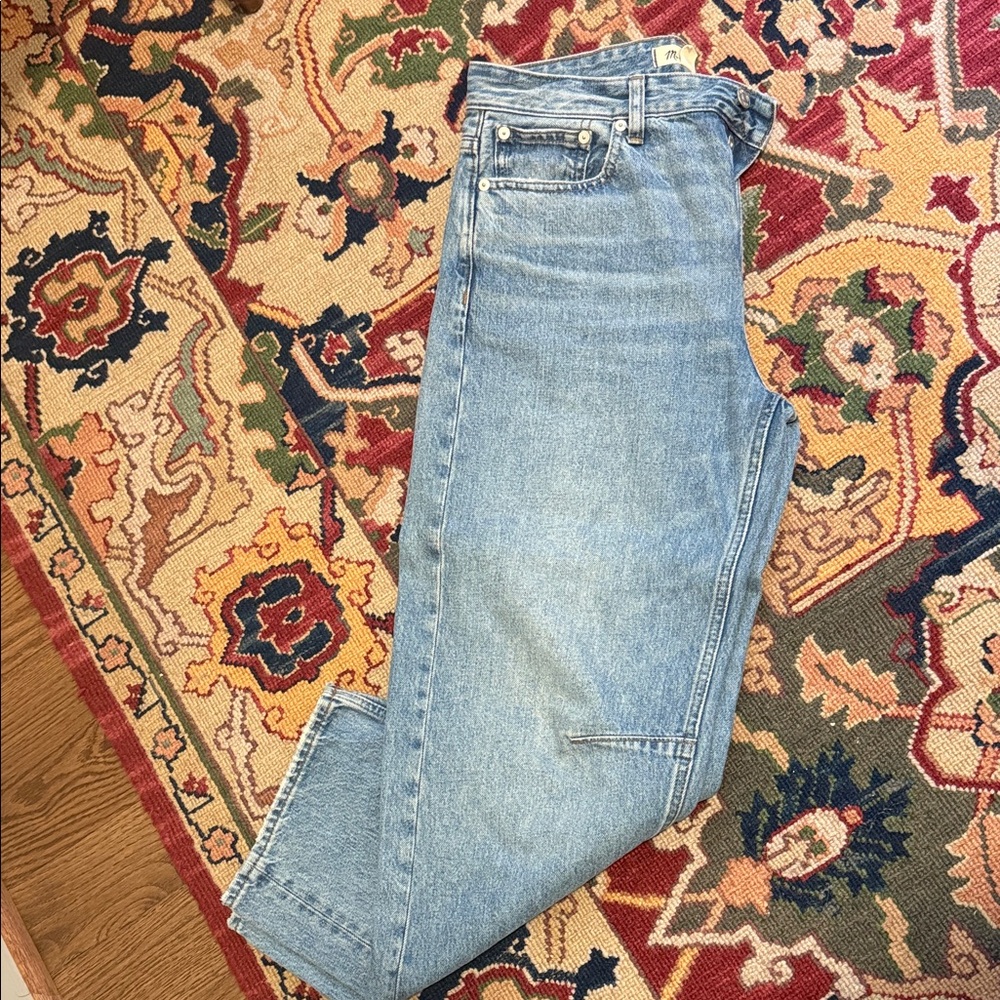 Madewell Light Blue Darted Barrel-Leg Jeans